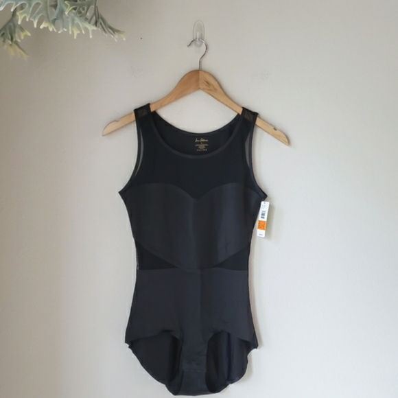 NWT Sam Edelman | Scoop Neck Heart Shape Bodice Sheer Mesh Sleeveless Bodysuit - Picture 11 of 11